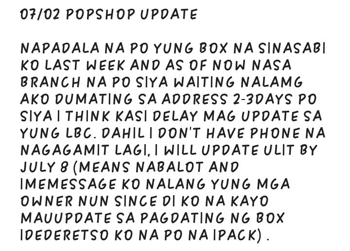 Popshop37795884's tweet photo. UPDATE UPDATE UPDATE #PSPH_UPDATE
PLEASE READ EVERYTHING PO.
PLEASE HELP RT AND TAG THE SHOP ACC. PO @popshop_ph PARA MAREACH PO ULIT YUNG IBA INCASE DI KO PA NACOCONTACT.
THANK YO UFOR PATIENTLY WAITING AND FOR UNDERSTANDING.
📌JUST KEEP MESSAGING ME FOR CONCERNS. https://t.co/S9q6CI2VdZ