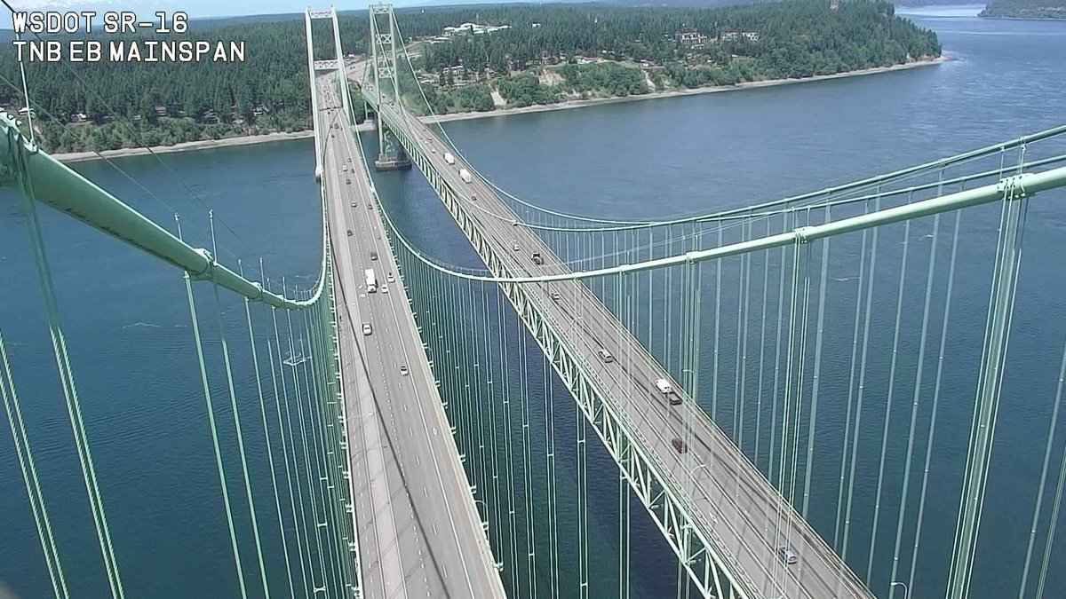 New cameras in the #Tacoma and #Puyallup area! Check out these high-resolution views from the Tacoma Narrows Bridge and the brand new cameras on SR 512 in South Hill on our cameras page. #KnowBeforeYouGo  wsdot.com/traffic/tacoma…