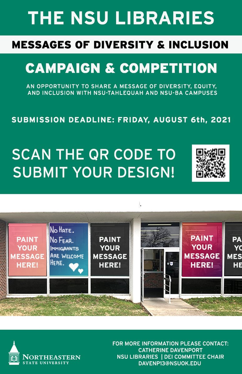 Do you have an inclusive catchphrase or motto?

Join the NSU libraries in encouraging our community to support and celebrate diversity and inclusion in the library. 

You can submit your slogans here: forms.gle/8QfU7MGmdnceuP…

We look forward to hearing from you!