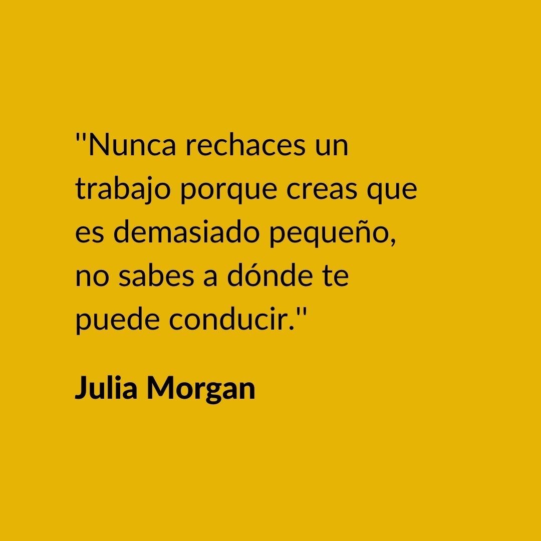 Las pequeñas #oportunidades son a menudo el inicio de #proyectos grandes. Julia Morgan lo sabía muy bien, por eso su visión le ayudó a llegar tan y tan lejos.

#eventos #eventosarquitectura #arquitectura #juliamorgan #perseveranza #neverreject