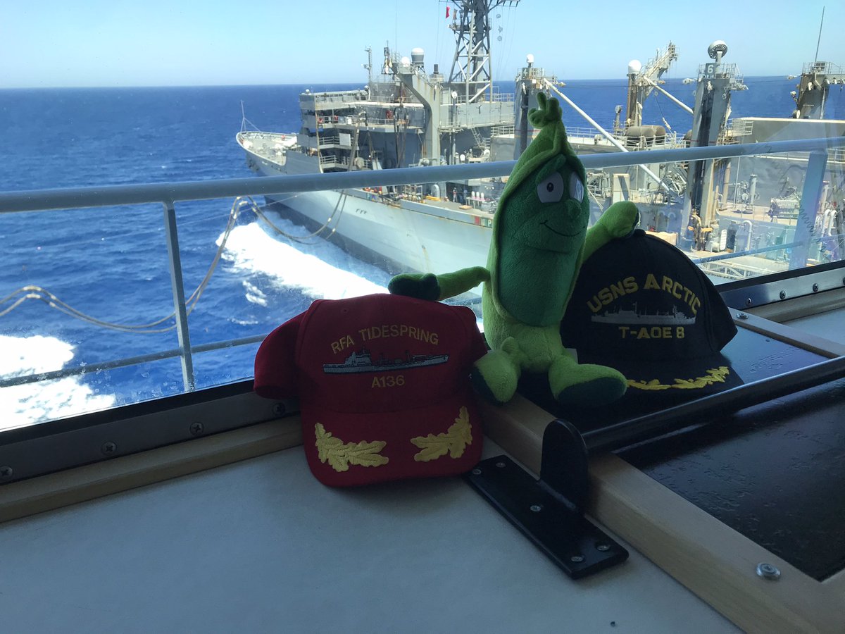 RFATidespring's tweet photo. No update from @RFATidespring would be complete without a picture of #Patrickthepea supervising operations. The ships dog also visited the bridge under the watchful eye of the Logistics team. #CSG21 @MSCSealift @smrmoorhouse @RFAHeadquarters https://t.co/0orn0M5lvD