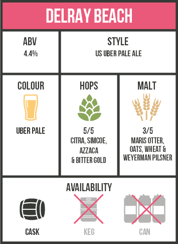 OldCrossTavern's tweet photo. DELRAY BEACH 4.4% from Bristol’s @BrisBeerFactory who say,
“... a sunshine pint inspired in taste by the session pales of the American East Coast and in colour by the famous turquoise and pink of Miami & Delray”
#SunshinePints from the Cask pouring US UBER pale Ale in #Hertford https://t.co/pig7M0b7s5