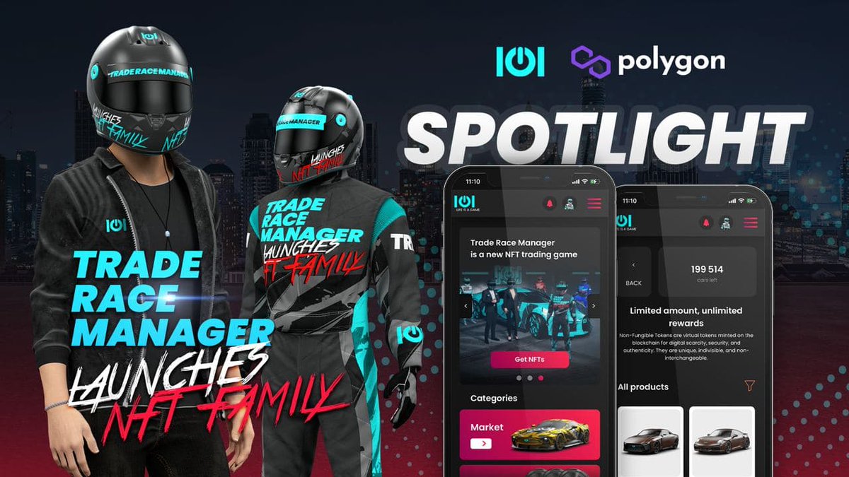 1/3 🔦 Our sixth project on Project Spotlight is @IOI_game, a Trade Race manager and NFT trading game, with the most unique characters, cars and tracks - all as NFTs.

Learn more: bit.ly/ProjectSpotlig…