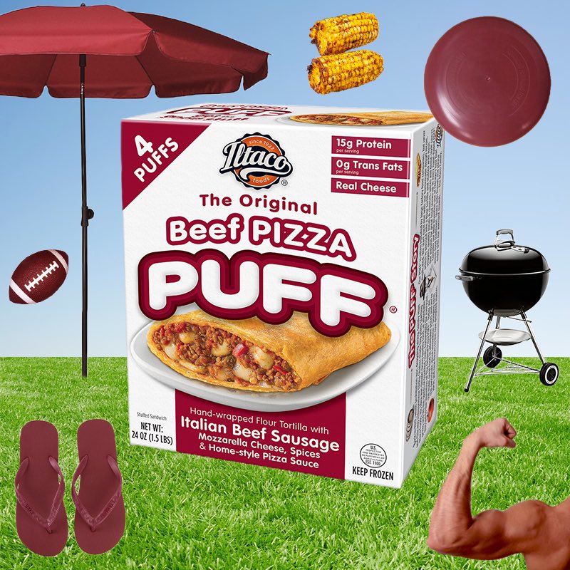 pizzapuffs's tweet photo. Beef up your weekend plans with our all Beef Pizza Puffs! ☀️
#originalpizzapuffs #beef #nopork #justliketheoriginal #beefier #madeinchicago #meatdistrict #foodlovers #lovefood #chicagoeats #grillseason #beeflover #feedyoursoul #warm #melty #cheesy #happyfourth #holidayweekend https://t.co/RGSTEYSvzY