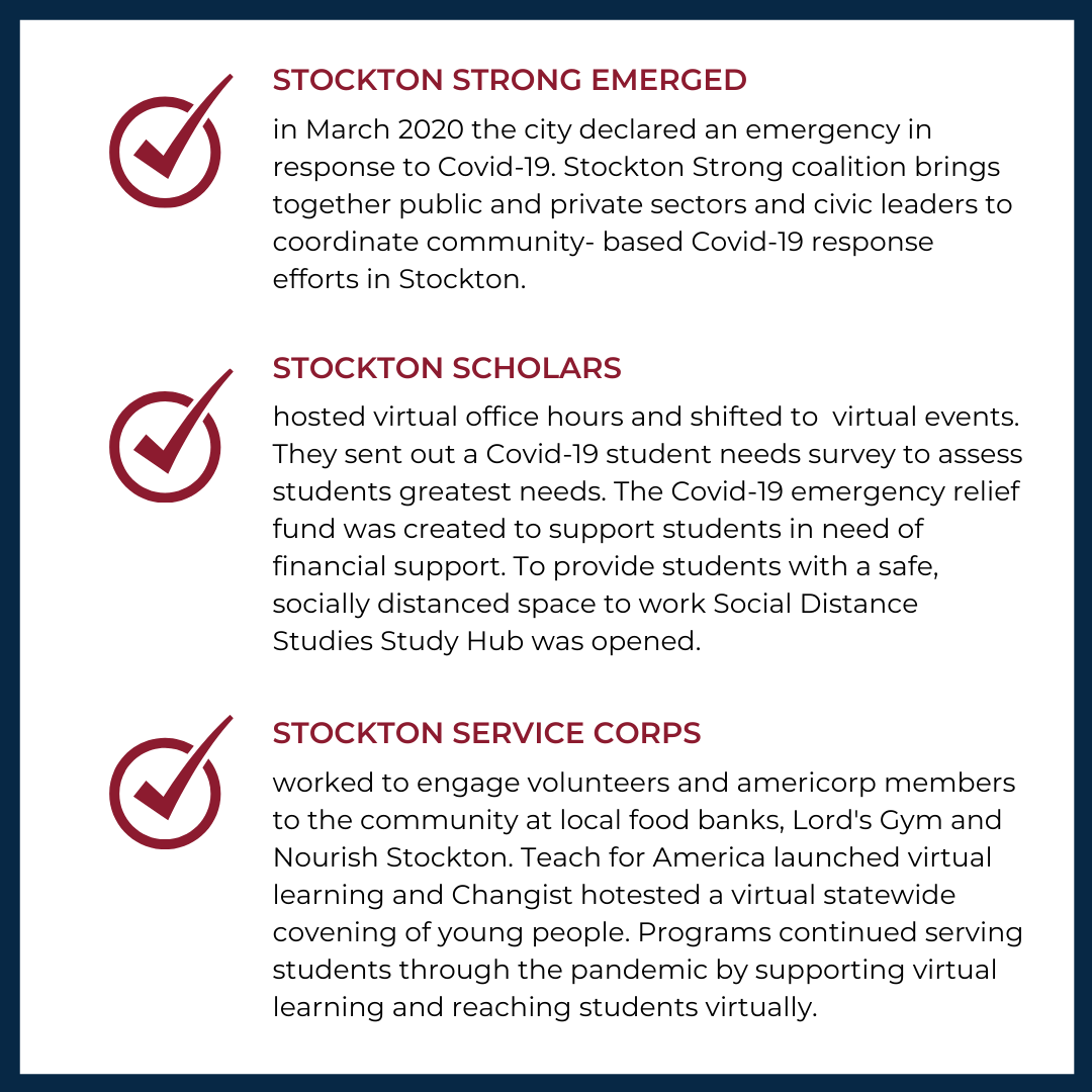 RSF_Stockton's tweet photo. A look back at how Reinvent Stockton Foundation quickly shifted when the Covid-19 pandemic began. https://t.co/wLhcNABBDP