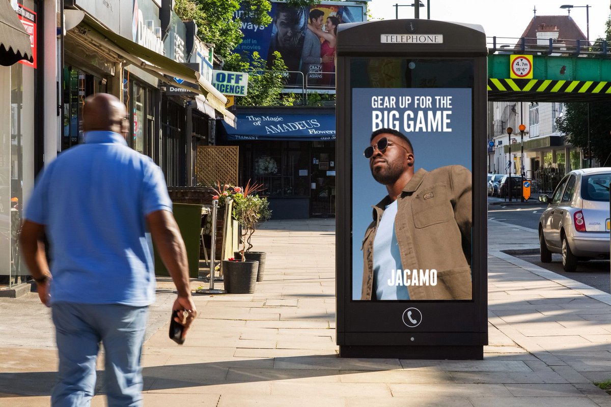 DavidADennett's tweet photo. Geared up for the BIG game?! 🇺🇦vs🏴󠁧󠁢󠁥󠁮󠁧󠁿 @Jacamo have kicked off a summer of contextually relevant, dynamic DOOH with @clearchanneluk! This one’s sure to score ⚽️ with consumer engagement! #EURO2020 #ItsComingHome #PlatformForBrands https://t.co/FNDCxyLlA5