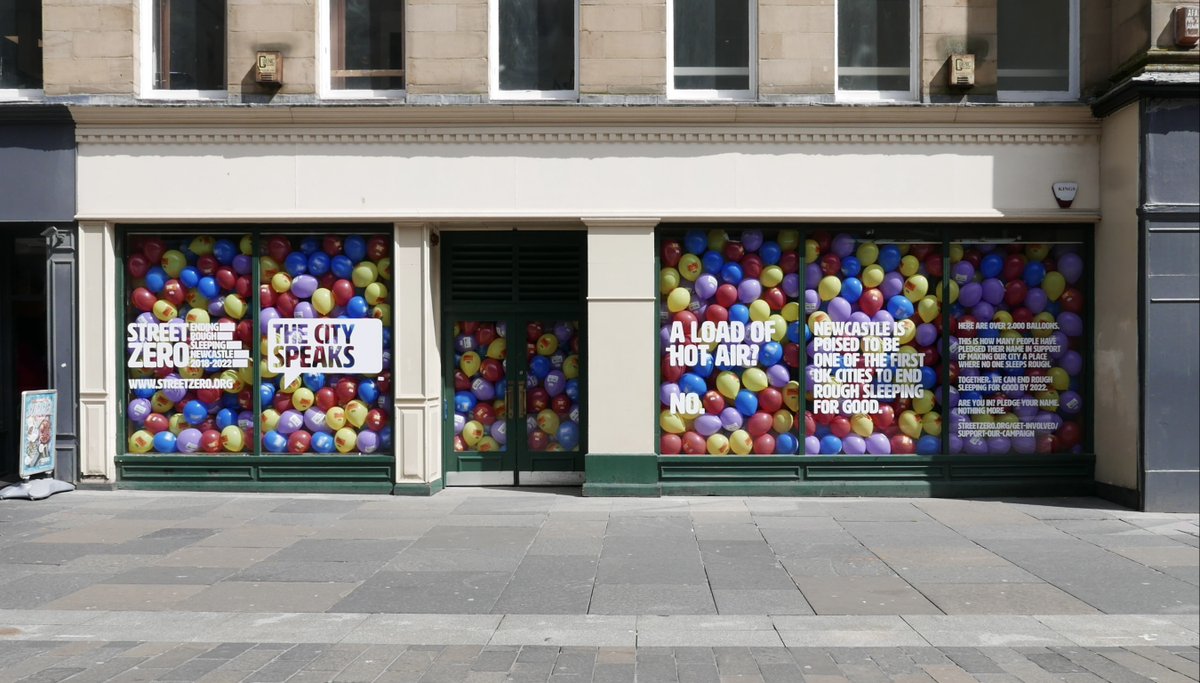 Newcastle is poised to be one of the first UK cities to end rough sleeping for good. And, this is not a load of hot air.  We installed over 2,000 balloons in an empty shop in the city centre to recognise everyone of you who has pledged their support 🎈thank you.