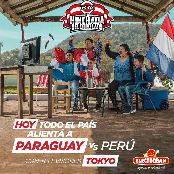 electrobanpy's tweet image. 🎉¡FUERZA PARAGUAY! 💪 🇵🇾 Esta hinchada no te deja de alentar!!! Los televisores Tokyo los encontraras en electroban.com.py