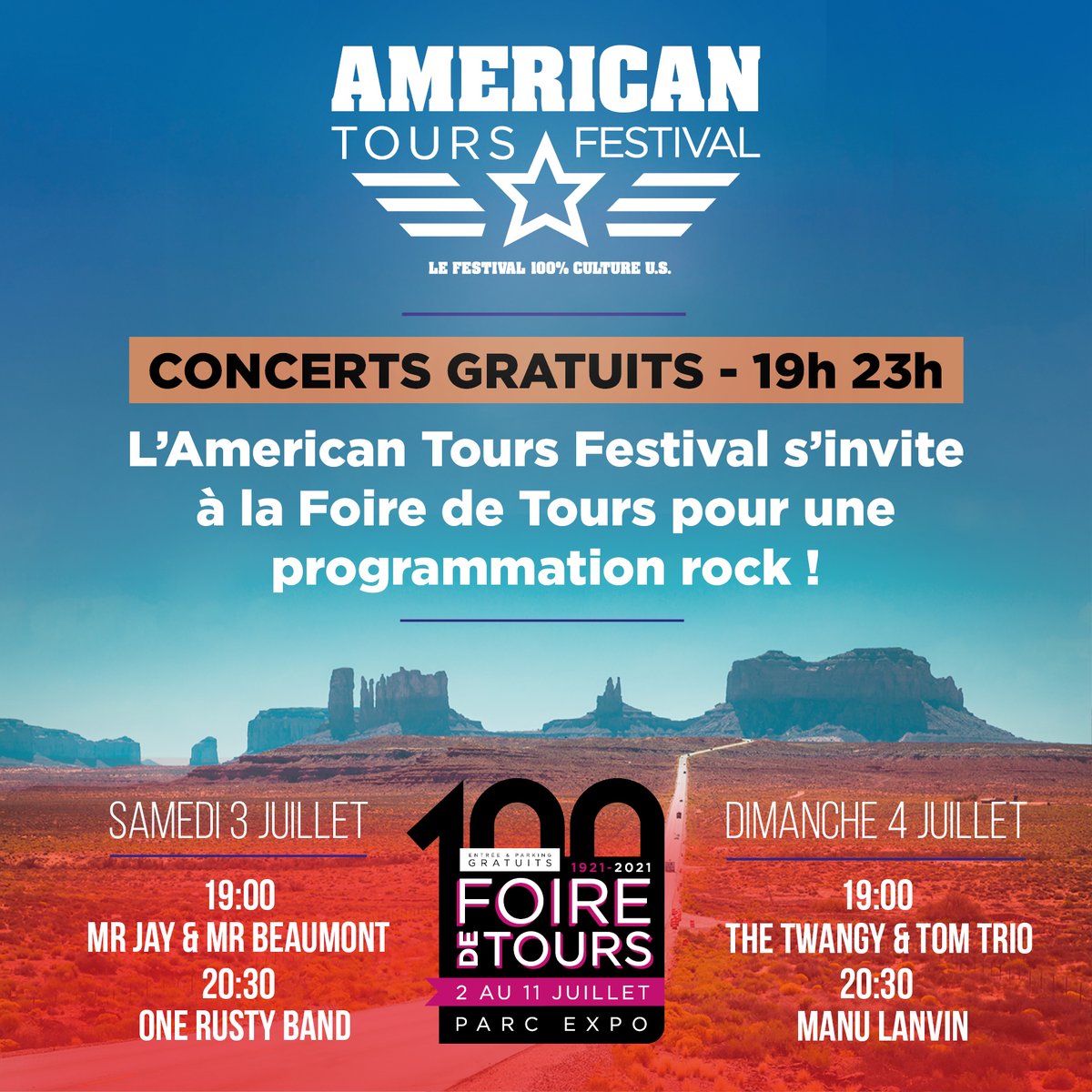 Annonce Week-end ATF à la Foire de Tours !
La préfecture a été à l’écoute, plus de pass sanitaire !
Dès ce soir, aucun pass sanitaire ne sera demandé sur le Village Gastronomique, ni contrôle des jauges !
Les concerts des 3 et 4 juillet sont bien sûr concernés par ces mesures !