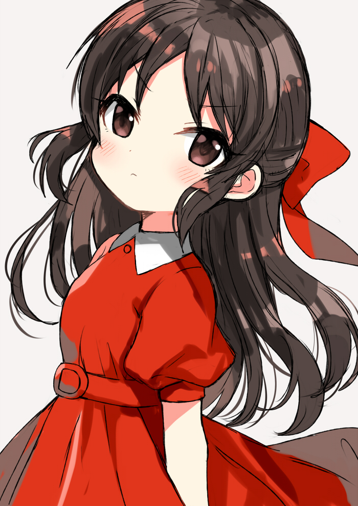 tachibana arisu 1girl solo dress hair bow long hair bow red dress  illustration images