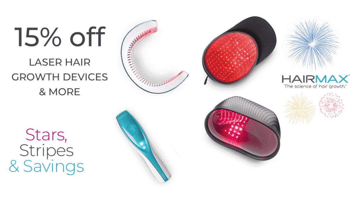 Add shopping our Stars, Stripes &amp; Savings event to your to-do list this holiday weekend 🤩 only on HairMax.com with code JULY421