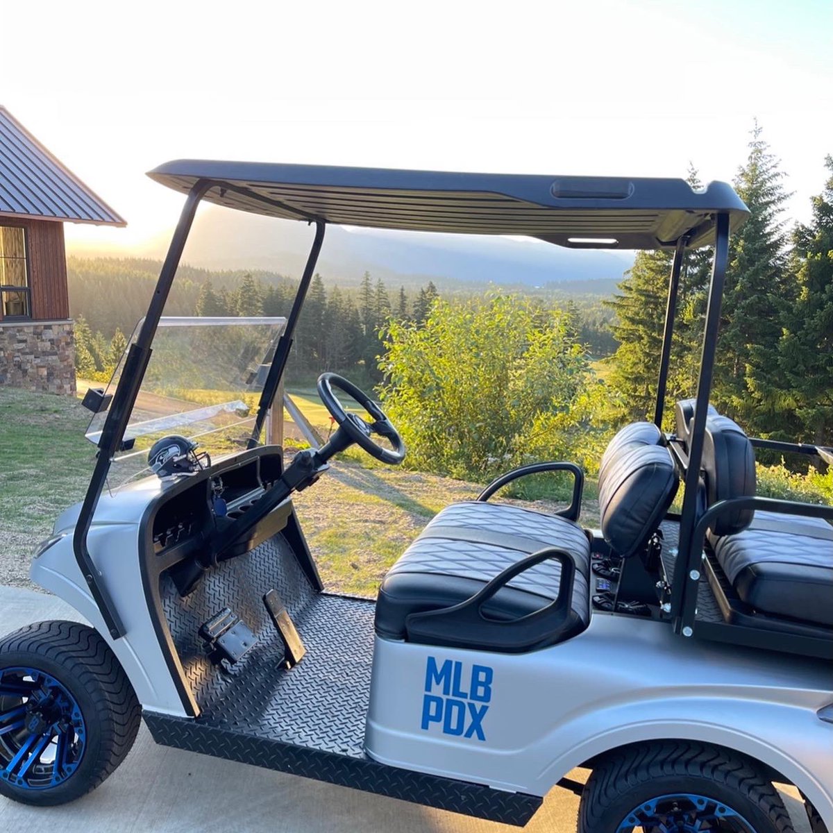 PDXDiamondProj's tweet photo. We had so much fun partnering with @guildgolfcarts to create this custom golf cart for @DangeRussWilson at the Wilson Celebrity Invitational. Thank you Dakota and Demi! #MLBtoPDX @WhyNotYouFdn https://t.co/81YSjIcSTV