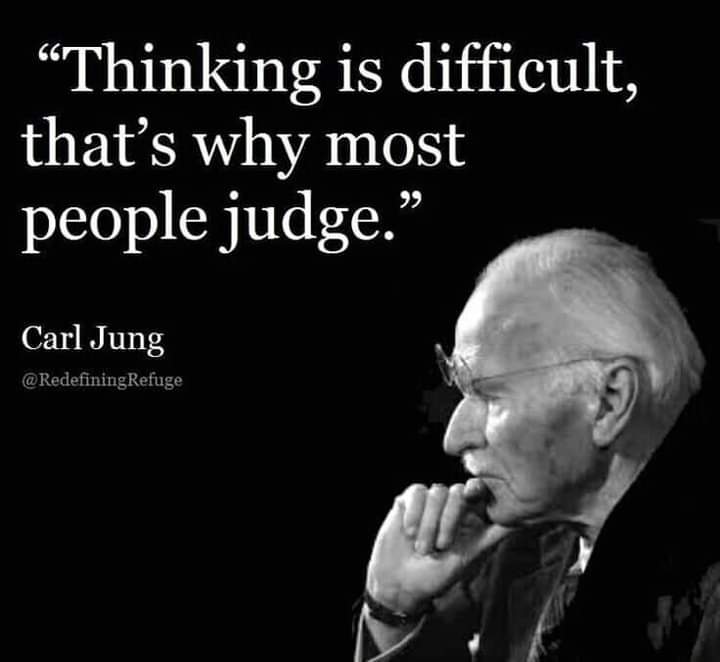 HusnaPervez's tweet photo. “Thinking is difficult, that’s why most people judge.”
— Carl Jung https://t.co/Fu4oEgavfH