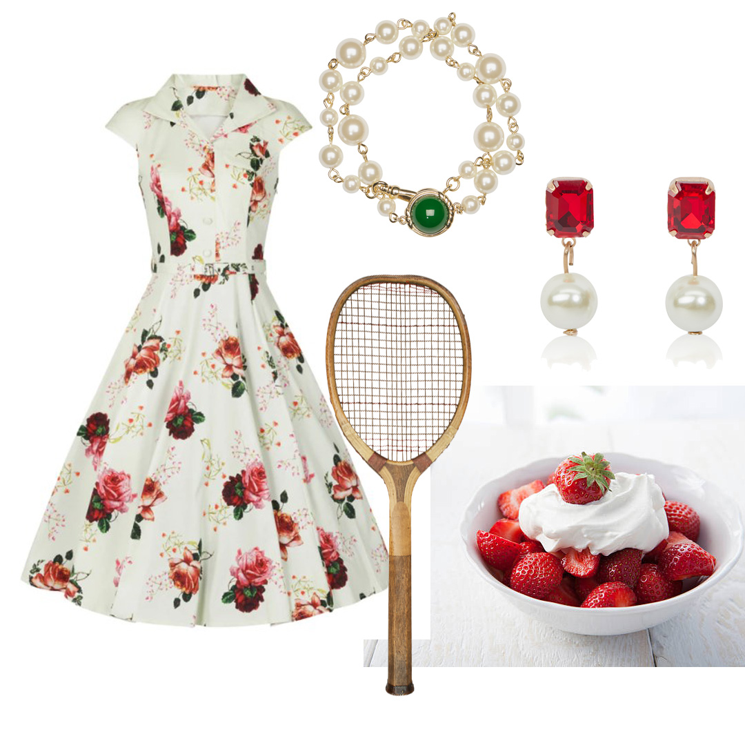 OUTFIT OF THE WEEK
Anyone for Tennis? 🍓

Our vintage inspired Wimbledon look is the cream on  top!

Dress by <a href="/Pretty/">pretty</a> Kitty Fashion 
Earrings and Choker / Bracelet by us.
Shop here:
zcu.io/yAn4 
zcu.io/YwUo 

#wimbledon #vintagestyle #pearlchoker #pearls