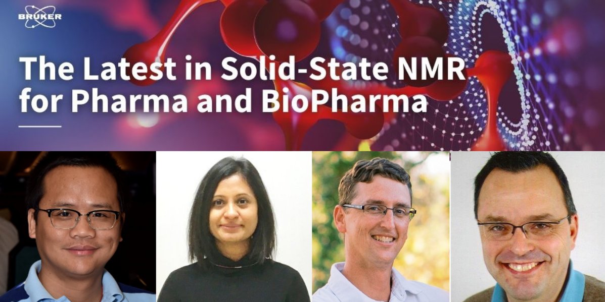 Don't miss 'The Latest in Solid-State #NMR for #Pharma and #BioPharma' on July 15th, 11 AM EST (5 PM CEST). Register here bit.ly/3AfEyNM to join Yongchao Su, PhD (@Merck), Anuji Abraham, PhD (@BMSnews), Joe Lubach, PhD (@Genentech) & Michail Lukaschek, PhD (@JanssenUS).