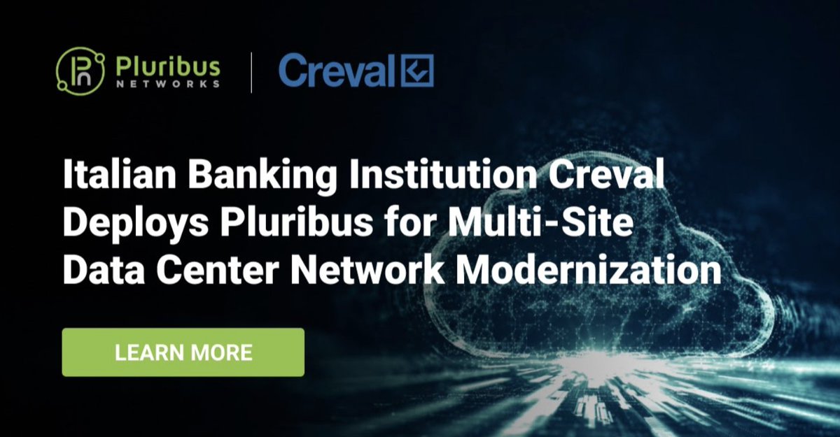 pluribusnet's tweet image. With expanding business operations, @GruppoCreval needed to modernize its #datacenternetwork to meet its ever-increasing #IT workloads and respond to evolving #customer expectations. Read on to see how they deployed our Adaptive #Cloud Fabric solution!  bit.ly/3v1YWON
