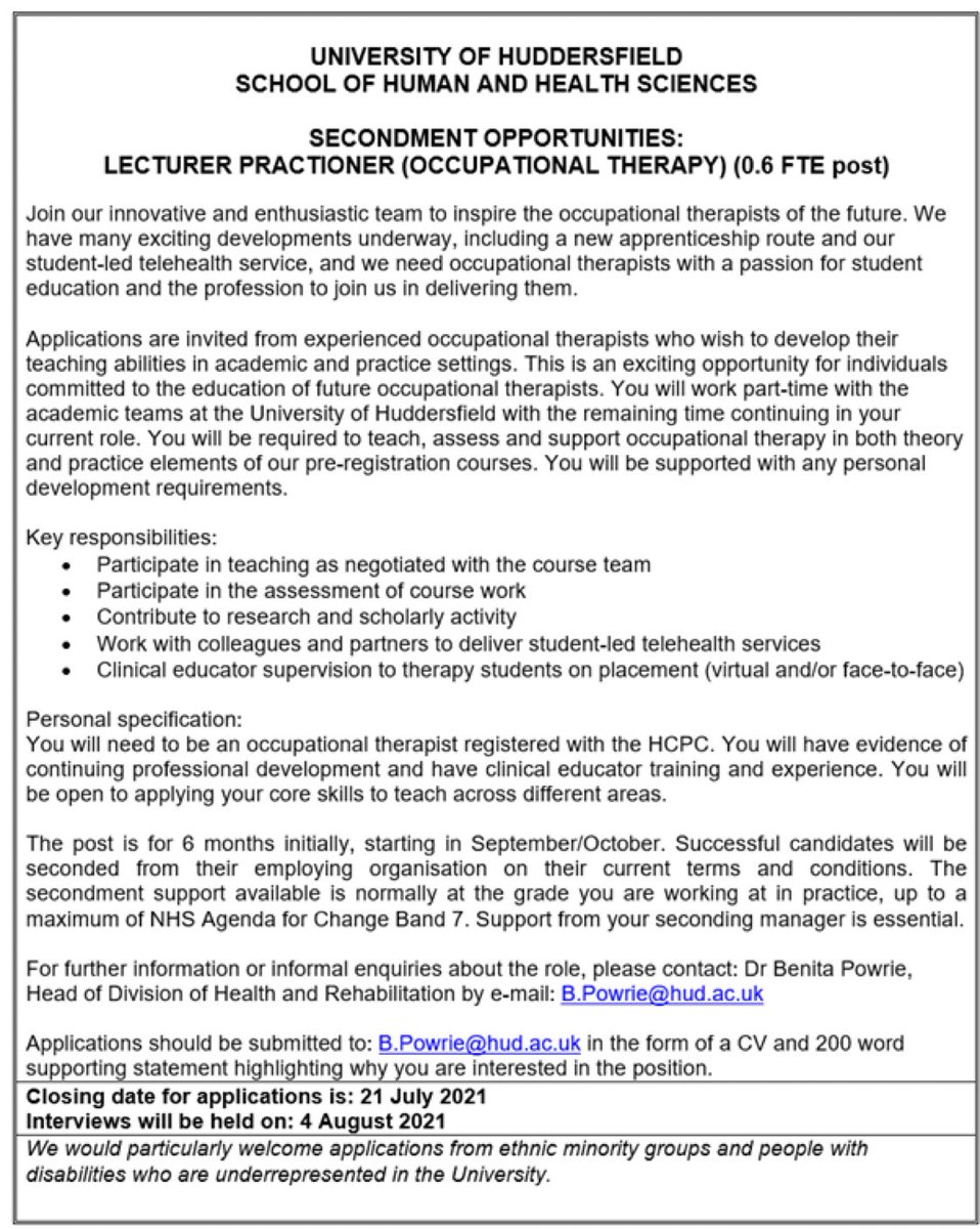 Do you want to join our expanding innovative team? We have an amazing opportunity for a lecturer practitioner to join our teaching team 👇👇👇