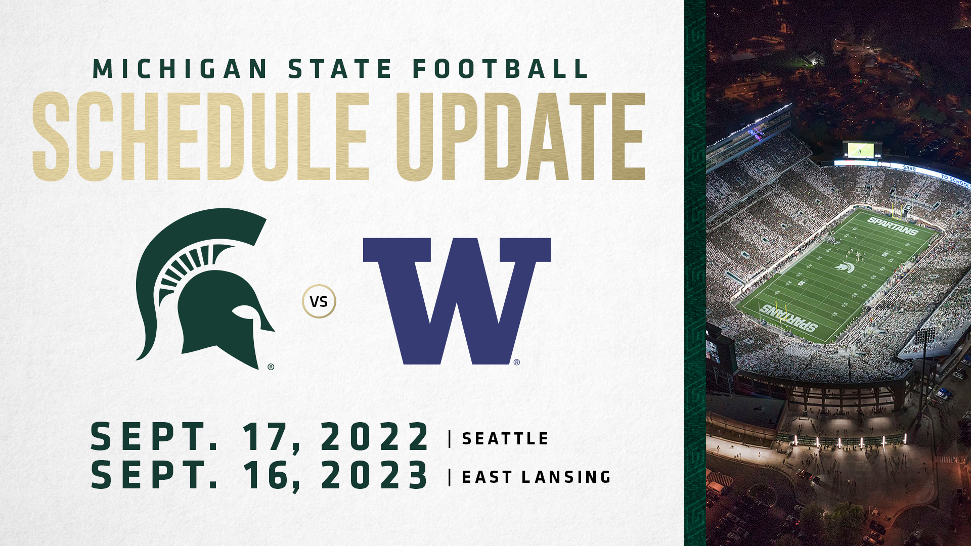Msu Fall 2022 Schedule Michigan State Football On Twitter: "🚨Schedule Update 🚨 Msu And  @Uw_Football Have Moved Up Their Home-&-Home Series To 2022 & 2023. The  Games Replace A Previous Home-&-Home Series That Was Originally Scheduled