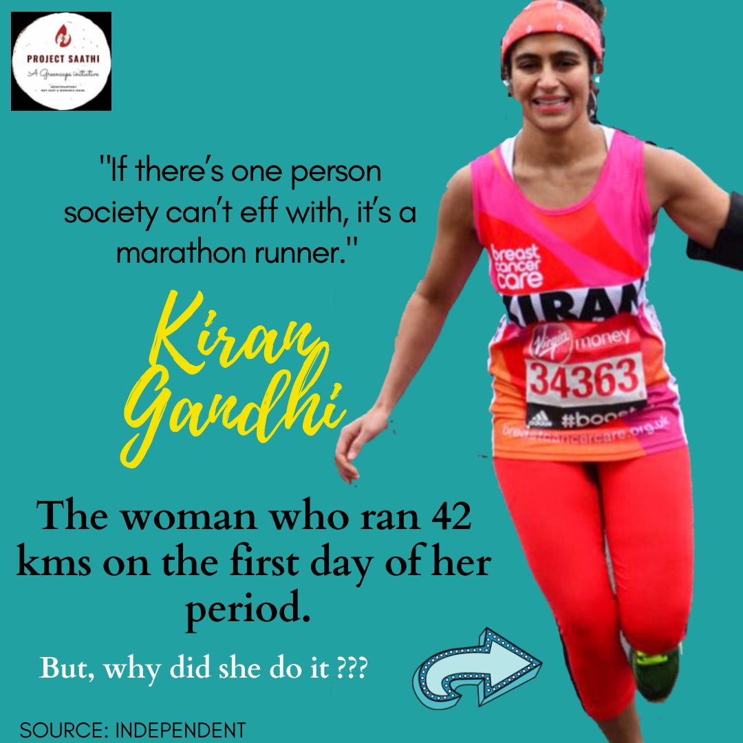 KoruFoundation's tweet photo. Being open about menstruation and crushing stereotypes at it's very core is something we all need to learn from her ❤️
There is nothing holding you back💪🏼
#menstruation #marathon #kirangandhi #breakstrerotypes #endtaboo #letstalkaboutit https://t.co/wHl5c14opA