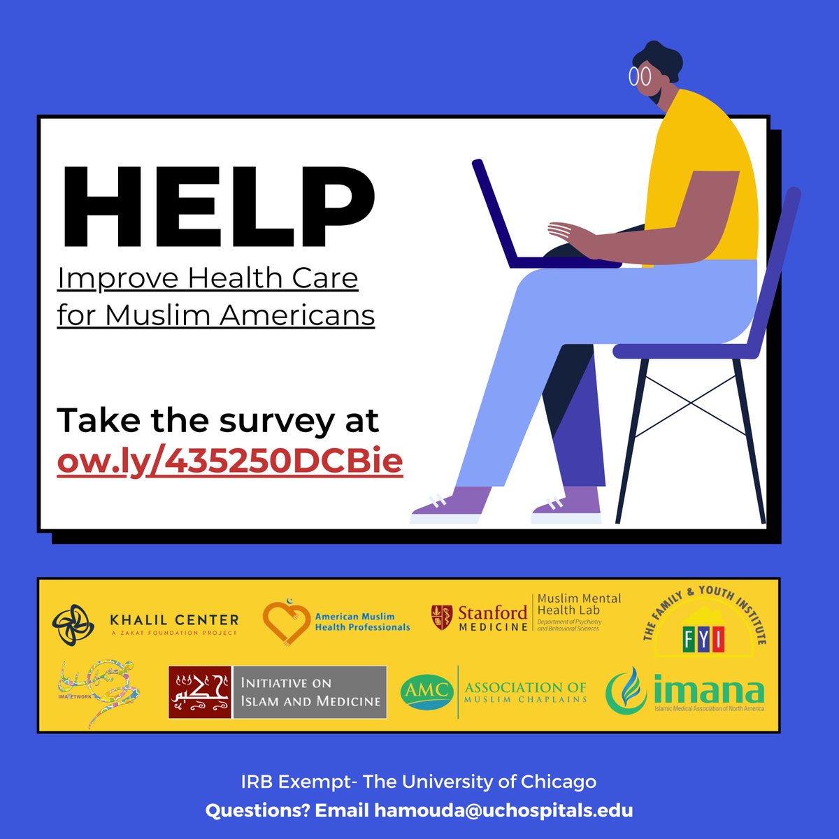 TheFYI_org's tweet photo. Take part in this national health survey that will have a positive impact on Muslims across the USA. 15 minutes of your time could help improve #healthcare for future generations! Take the survey at the link below! #Survey #MuslimAmericans #TheFYI

https://t.co/68ia4cBK1X https://t.co/Lnxqv8bgPA