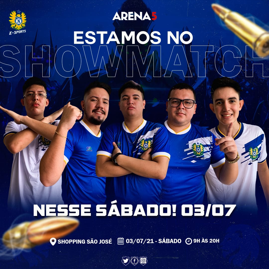 NFCeSports's tweet photo. E vamos para mais um presencial! 😏

Nesse sábado (03), vai ocorrer mais um presencial de Free Fire insano da @arena5oficial e a nossa presença está confirmada! 💙🦁

Local: Arena 5, no Shopping São José
Horário: 9h às 20h 

Não esqueça sua máscara e prestigie o evento!
#GONFC https://t.co/eDuHiGBCso