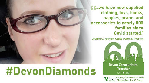 DevComsTogether's tweet photo. It's #DevonDiamond time again and this week we're pleased to be highlighting the amazing Joanne Carpenter, who has been supporting young families in #Tiverton since 2016. Read more here! https://t.co/SCs3uFx7zv https://t.co/WlUkNGnIBH