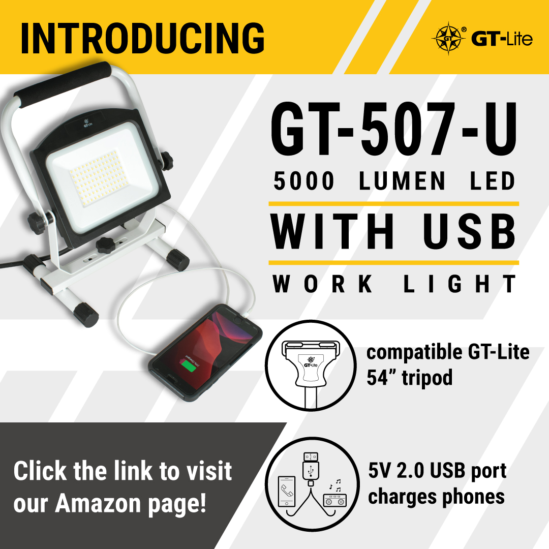 GT-Lite 7000 Lumen LED Portable Work Light with USB