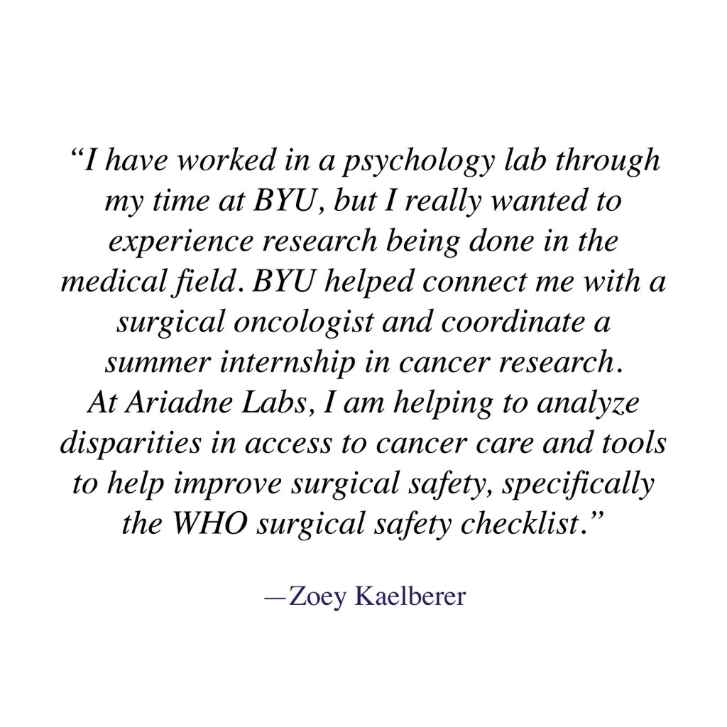 byusccr's tweet photo. For our first #FellowFriday, meet Zoey Kaelberer from Tucson, AZ. Zoey loves to run marathons, travel, and read! Swipe to find out more about her research at Ariadne Labs with Brigham and Women's Hospital and the Harvard School of Public Health. https://t.co/ujnQ0uE2GR