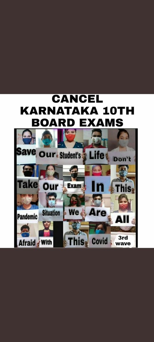 council_indian's tweet photo. Why not cancel Karnataka Govt SSLC board Exam 2021,Karnataka was Red alert Covid19 &amp; WHO given intimation for 3rd waves.All most every state cancelled board exam.
#cancelkarnatakasslcexam2021 
#cancelExamsSaveStudent 
@AdvMamtaSharma @ExamKarnataka @Joshi98190983 @STUDENTSDUNION https://t.co/rrzu8QYpS7