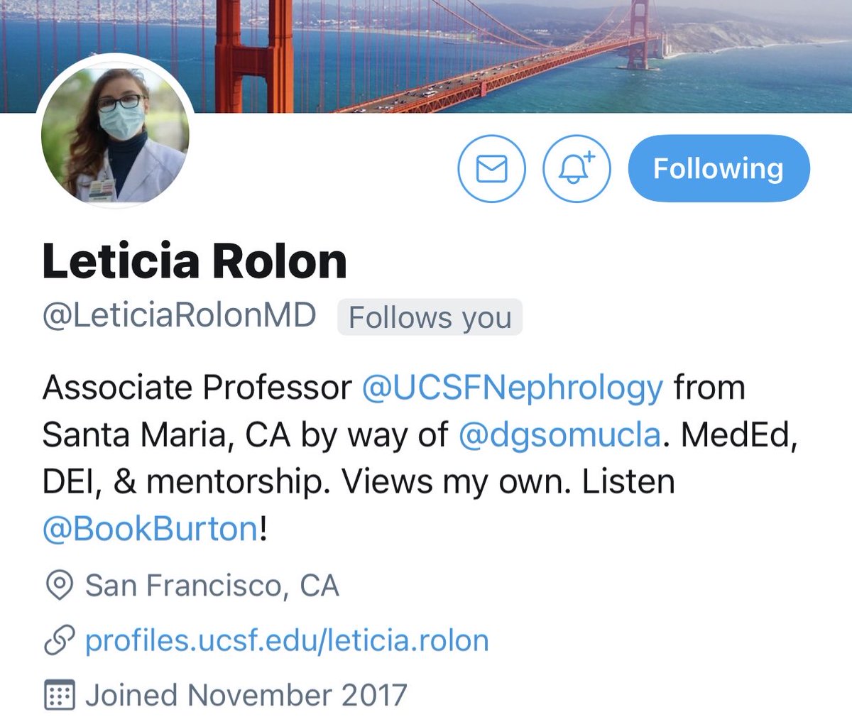Congrats to my esteemed colleague &amp; practice partner <a href="/LeticiaRolonMD/">Leticia Rolon</a> on her promotion to Associate Professor @ucsf @ucsfnephrology
