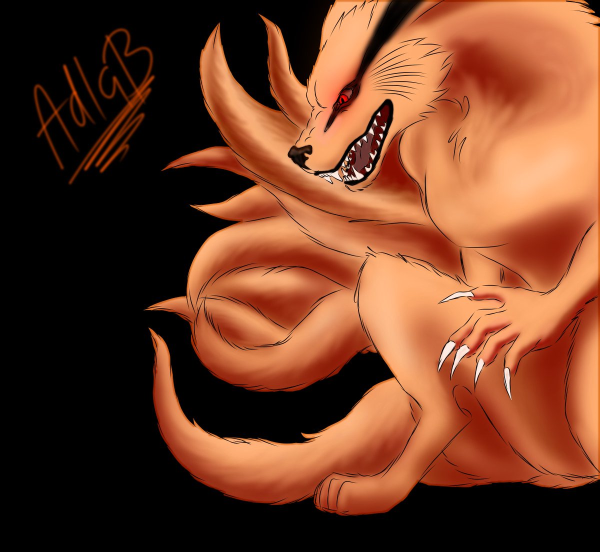 AdlaB18's tweet image. Naruto fanart, Kurama