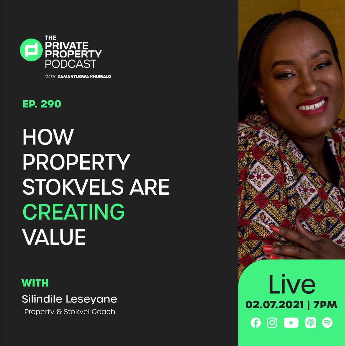 sli_leseyane's tweet photo. Let's meet tonight to talk about the value that property stokvels are creating.
I'll be chatting to @privatepropertysa on all social media platforms at 19:00.
Tune in and join the conversation.
#SilindileLeseyane
#PropertyStokvel
#PrivatePropertySA https://t.co/wXGCF2YIBT