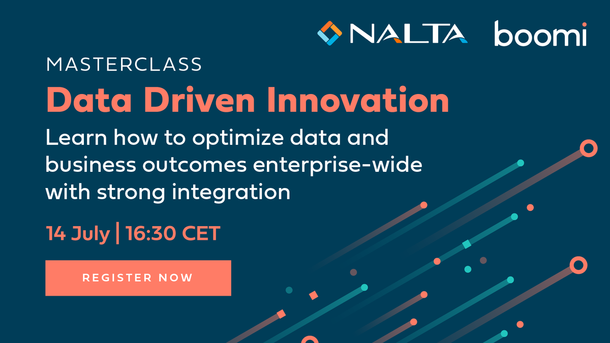 boomi's tweet photo. You’re invited to attend our data-driven innovation masterclass with @Naltacom on 14 July. Get all the details here: https://t.co/oJzevKHZKY https://t.co/aLSwKiTMei