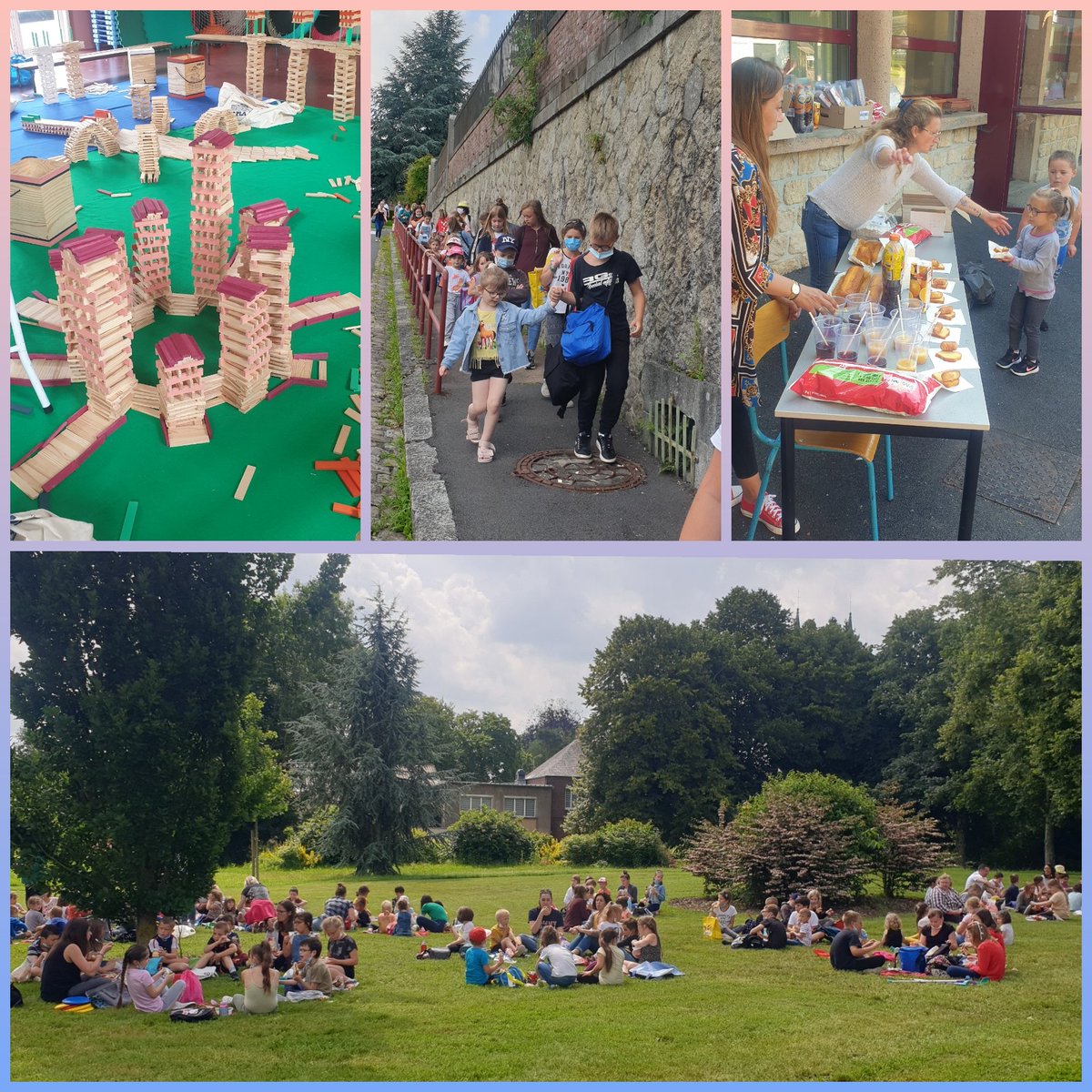 Journee <a href="/kapla/">KAPLA®</a> à l'école à la place de la traditionnelle sortie de fin d'année, de la TPS au CM2
#piquenique au parc sous le soleil #entreaide avec les CM qui accompagnent les PS 
@ApeCahier investie qui a offert goûter et petits cadeaux
#climatscolaire 
#élèvesvimoutiers
