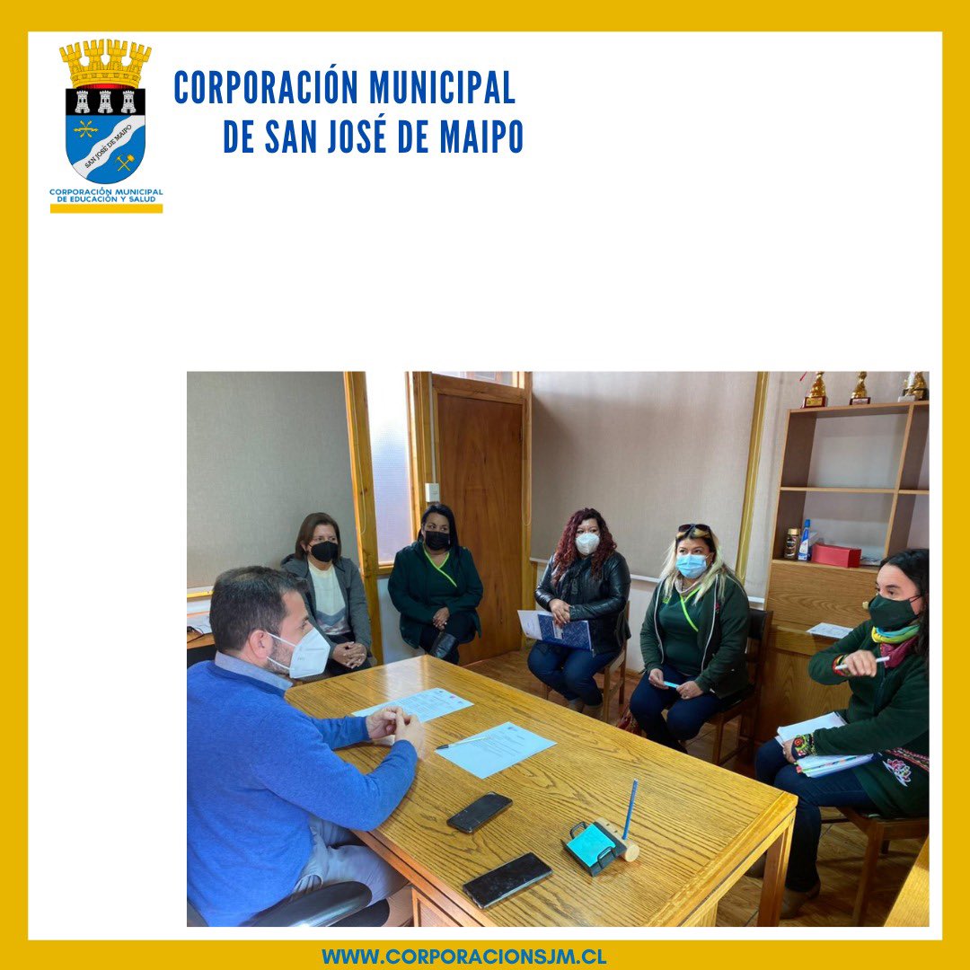 cormusjm's tweet photo. Hoy nuestro Secretario General se reúne con la Coordinadora de los jardines infantiles VTF administrados por @cormusjm y las directoras de los jardines infantiles Coñue, Raimapu, Visviri y Rigolemo. 

@munisjdemaipo @cpeip_mineduc @junji_chileoficial #educacion #sanjosedemaipo https://t.co/84A9hIjVbL