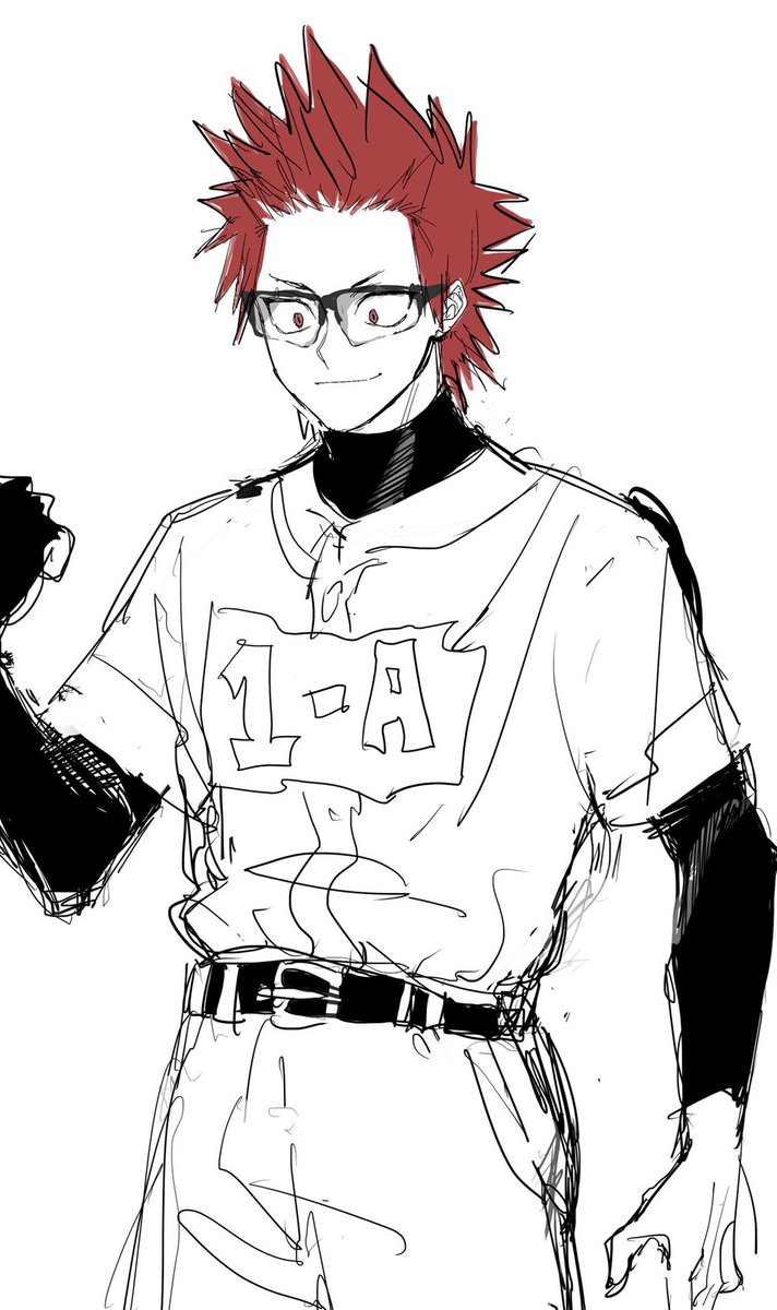 1boy male focus red hair solo sportswear spiked hair glasses  illustration images