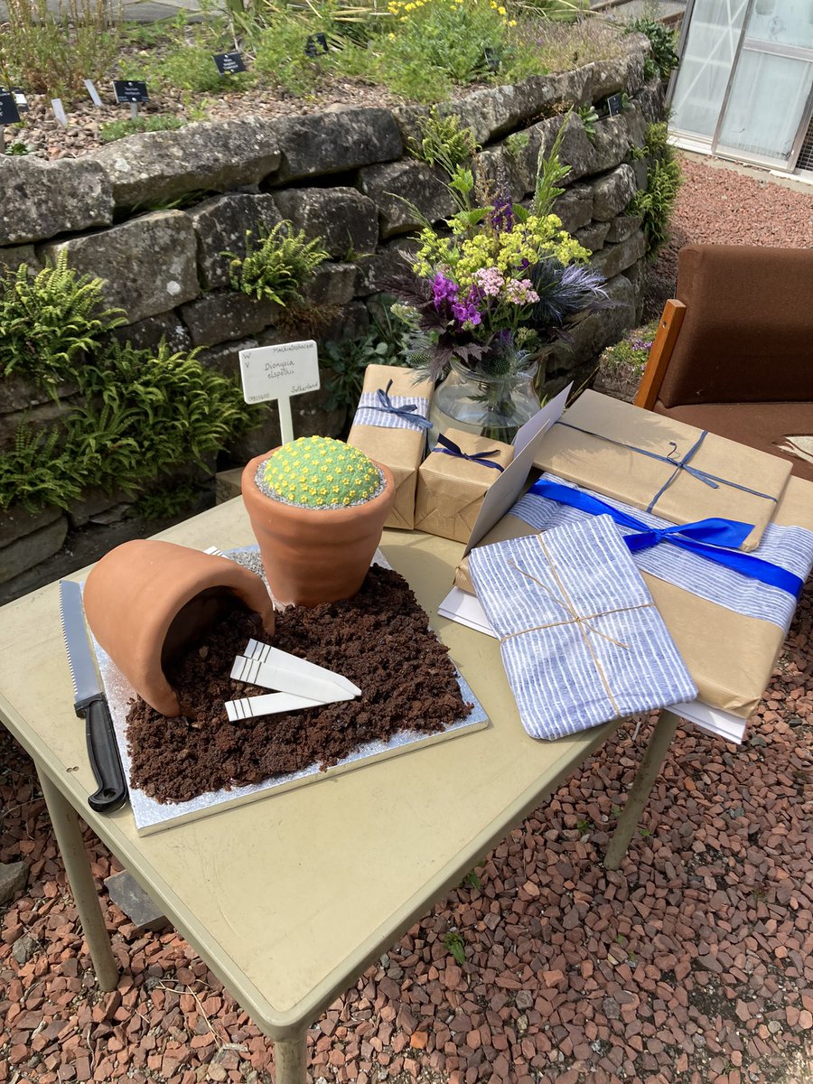 sallycram's tweet photo. Today marked Elspeth’s retirement after 32 years of working at RBGE. I feel very lucky to have had the chance to work with her during my AGS placement. She is incredibly generous with her knowledge and time #rbgehort #alpine #lastinglegacy https://t.co/vteiRza5Fw