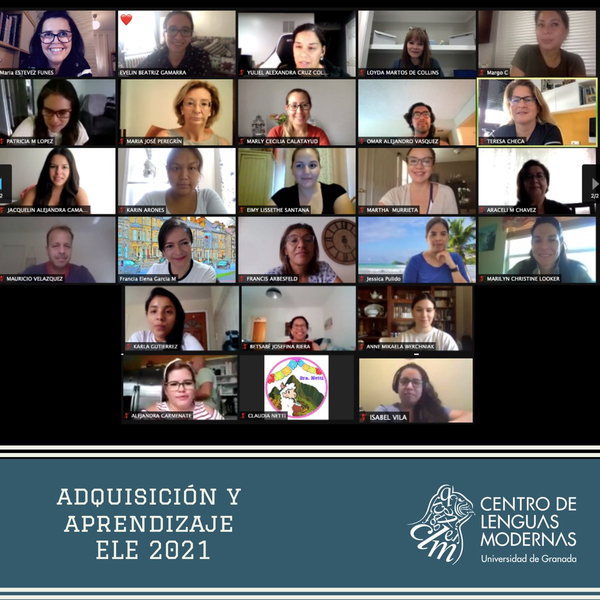 mariaef291's tweet photo. Otra edición más de nuestro #MasterPropio en @clmgranada (XVII en total, II online) superada (espero que satisfactoriamente).
El placer de compartir con otros docentes experimentados sus experiencias de clase y cómo reconectarlas con su realidad es fantástico 🤩🤩
#MasterELE 😍😍 https://t.co/xG1aC7nFmJ