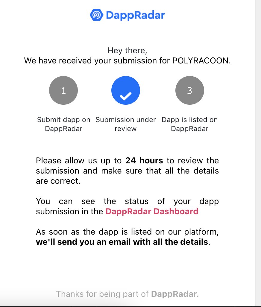 polyracoon's tweet photo. Ads On its way ! 🚀🚀🚀🚀🚀🚀
#DApps #DappRadar #Polygon #MATIC #DeFiFarms #DeFi #YieldFarming #Coingecko #cryptomoonshots #BSC #binance #0xPolygon https://t.co/ZXaRXxsrzU