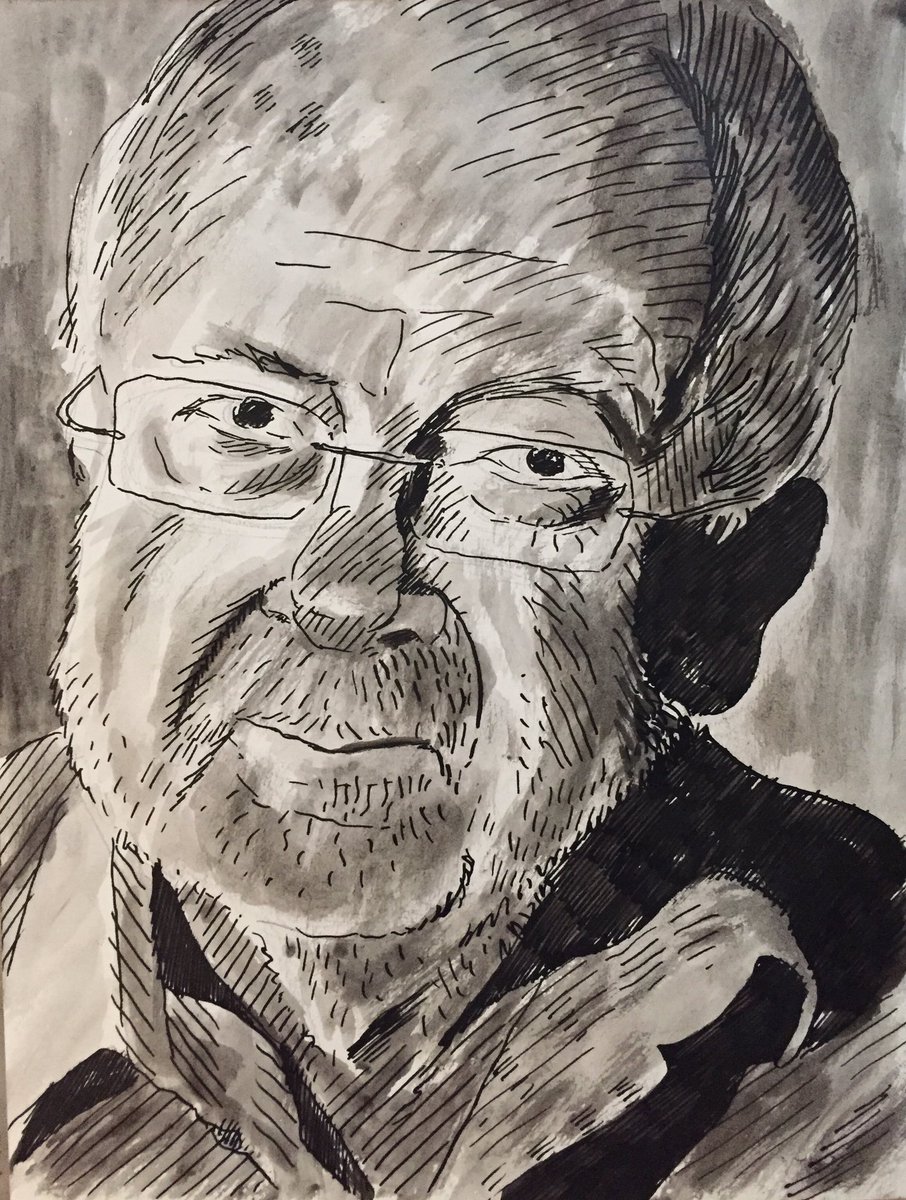 PeterLandau's tweet photo. Louis Andriessen, Lionized Composer With Radical Roots #obitpix #louisandriessen #dutch #postwarclassical #composer #devolharding #hoketus #grawemeyeraward #artofinstagram #penandink #drawing #illustration #portraitdrawing https://t.co/tWtA8SSmht