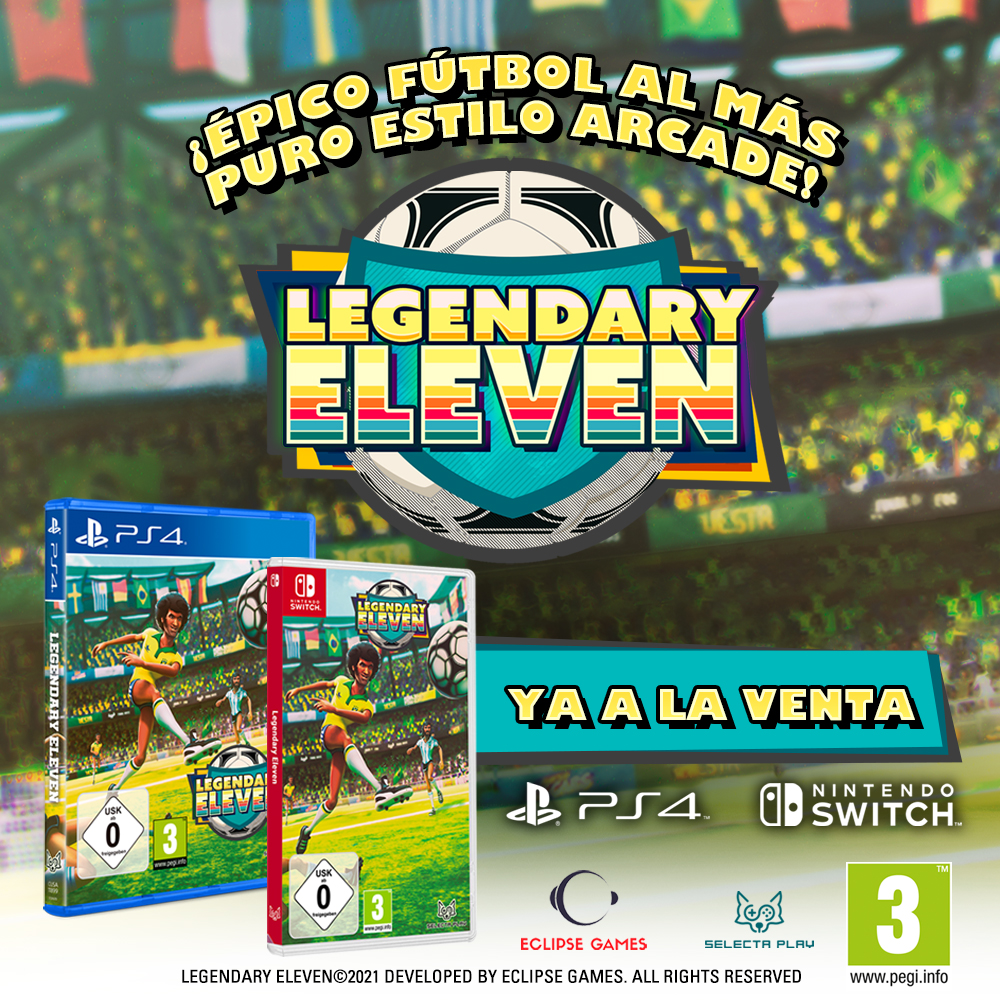SelectaPlay's tweet photo. El fútbol ya no es lo que era... ¡Por eso ha vuelto el mejor estilo arcade con #LegendaryEleven! 

🏆 Protagoniza los mejores partidos, crea tu equipo, ¡Y conviértete en una leyenda!

⚽ Legendary Eleven ⚽ ya disponible para #NintendoSwitch y #PS4 https://t.co/Kuo7AA1tMC