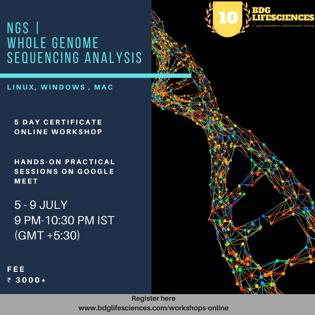 #Workshop starts soon, register now if you have not booked yet!!!!
🌐🌐 Check out bdglifesciences.com/workshops-onli… 
#envisionwithbdg #bdglifesciences #bioinformatics #bioinformaticscompany #biodiscoverygroup #ngs #wholegenome #NextGenerationSequencing #DNAsequencing