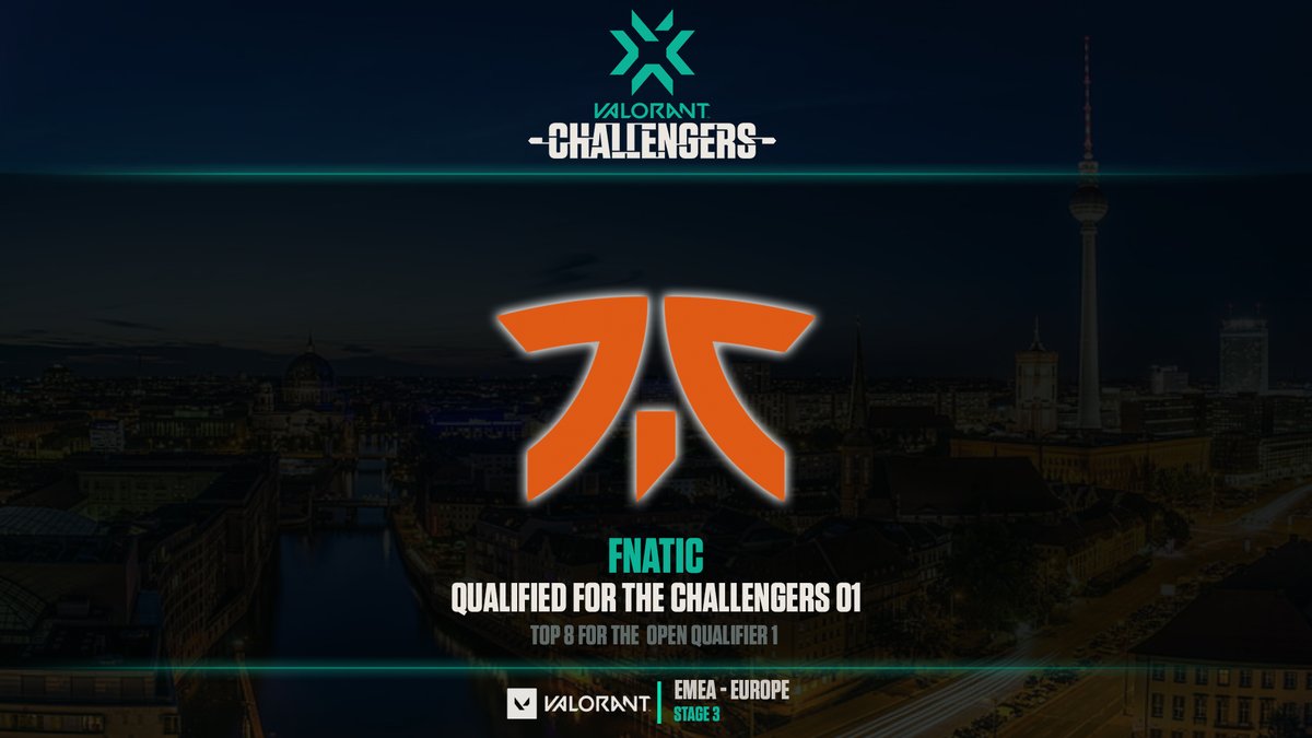 Human_VAL's tweet photo. #VCT | EU
@FNATIC clasifica al Challengers 1 - Stage 03 de la región Europea.
#VCTEU https://t.co/sZY9TTSe12