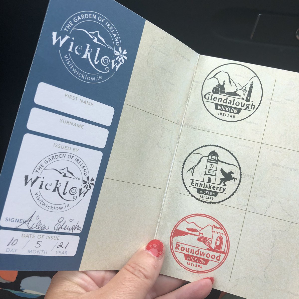 NovelTraveller's tweet photo. @ancienteastIRL @wicklowheather @visitwicklow We visited #enniskerry for Disney delights and #victorsway for fabulous meditation walk...and we hiked the beautiful #spinc #glendalough #noveltravel and I got my #wicklowpassport stamped! https://t.co/YvzZCrmWLo