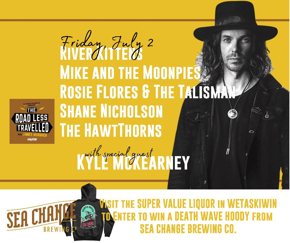Tonight on the show, special guest <a href="/imkylemckearney/">Kyle McKearney</a> plus music from <a href="/River_Kittens/">River Kittens</a>, <a href="/themoonpies/">Mikeandthemoonpies</a>, <a href="/rosieflorestwee/">rosie flores</a>, <a href="/shanenicholson/">Shane Nicholson</a> and <a href="/TheHawtThorns/">The HawtThorns</a>. Listen live on <a href="/840cfcw/">840 CFCW</a> at 6:30 PM MTN or stream online at CFCW.com. Proudly presented by @seachangebrewingco!