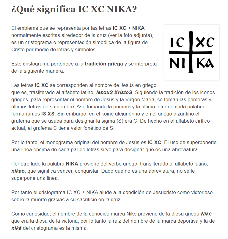 d___niel___'s tweet photo. Ahora quiero hablaros del posible simbolismo relacionado con el nombre de "Nika"

IX XC NIKA significa "Jesucristo conquista" y alude a la condición de Jesucristo como victorioso sobre la muerte gracias a su sacrificio en la cruz.

Jaya en sanscrito significa "Victoria" https://t.co/tvA1XkYDcA