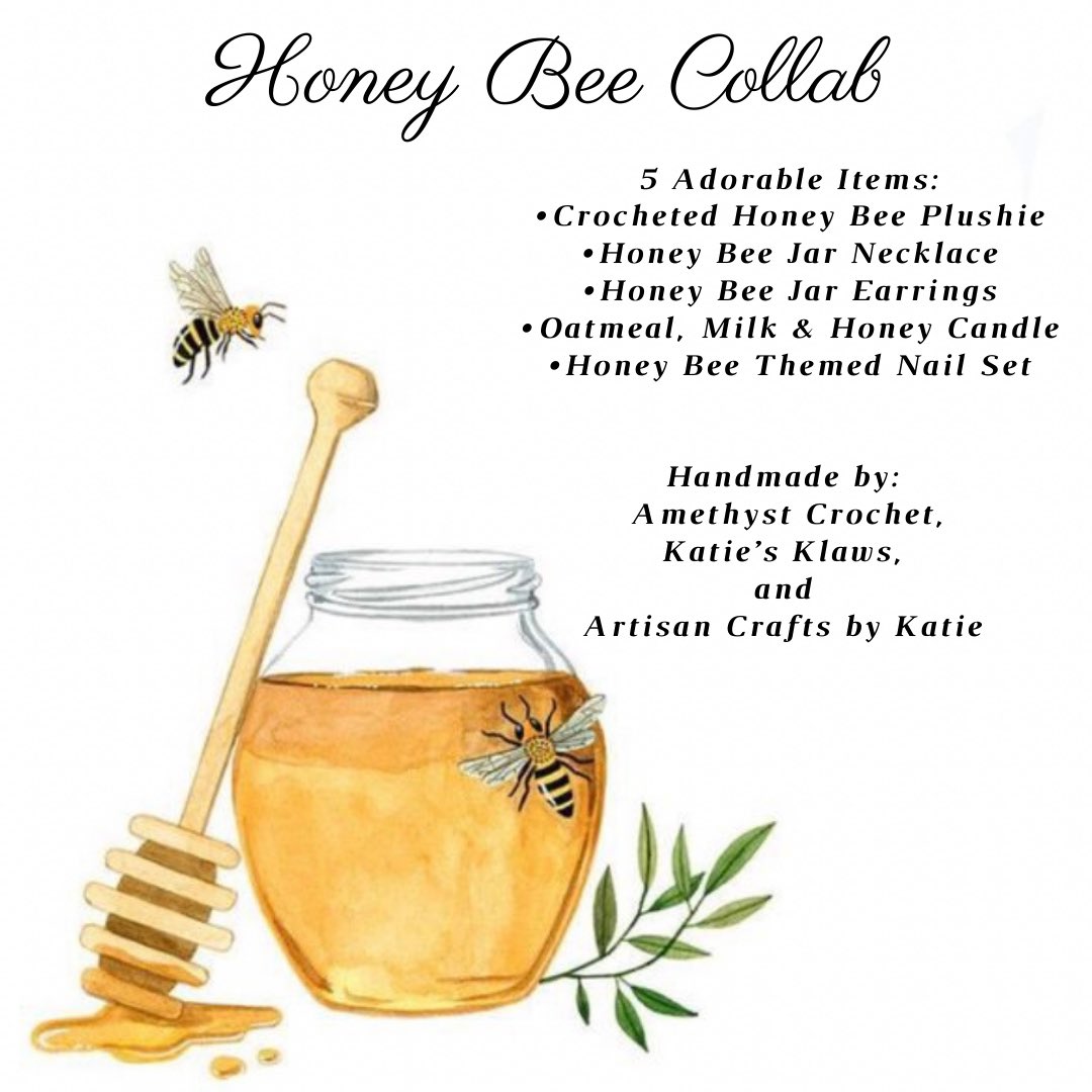 katiefrazier00's tweet photo. HONEY BEE COLLAB IS OFFICIALLY AVAILABLE! 💛🍯🐝 

Thank you @amethystcrochet for being a part of this collab with me🙌🏻

https://t.co/VxMVDMubW0 <- come check out our bundle! All items are available separately as well 😇 https://t.co/QbY4Rz41K1
