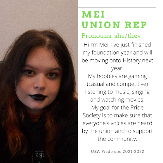 UEAPride's tweet photo. Cameron - Mature/postgrad welfare rep
Mei - Union council rep
Louisa - Equality and diversity officer
Matte - Health + safety officer
(3/3) https://t.co/I53KRDaje5