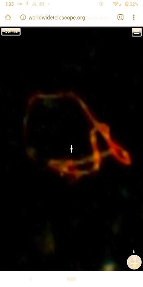 ObjectsU's tweet image. Unknown Object imaged in telescope survey...likely in our solar system. Found on Digital Sky Survey-worldwidetelescope.org. It IS there...An Alien crat? Space lifeform? More images to come on this object wand where you can find it yourself.