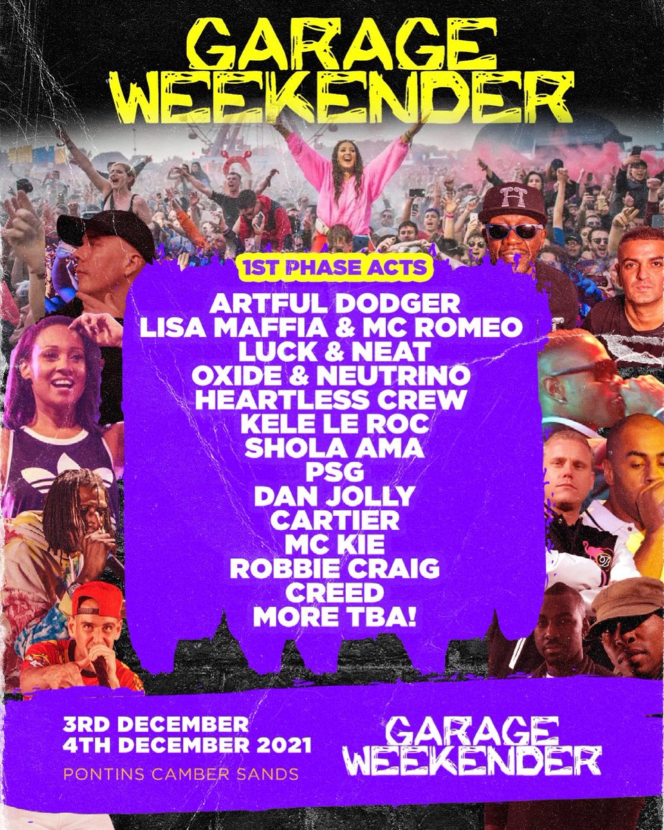 Catch me at the Garage Weekender alongside this monster line up!